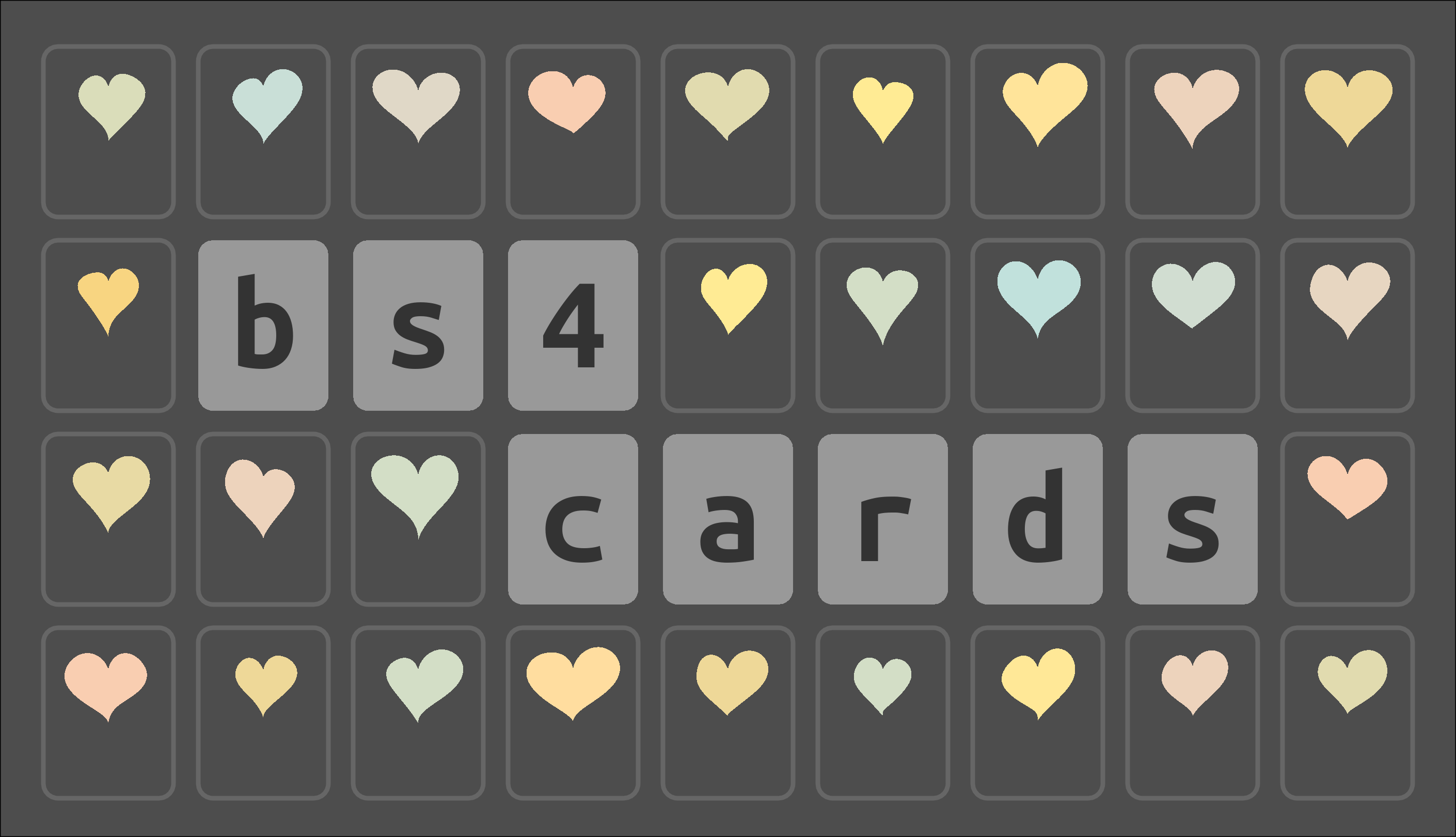 Cartoon hearts on a grid of rectangles