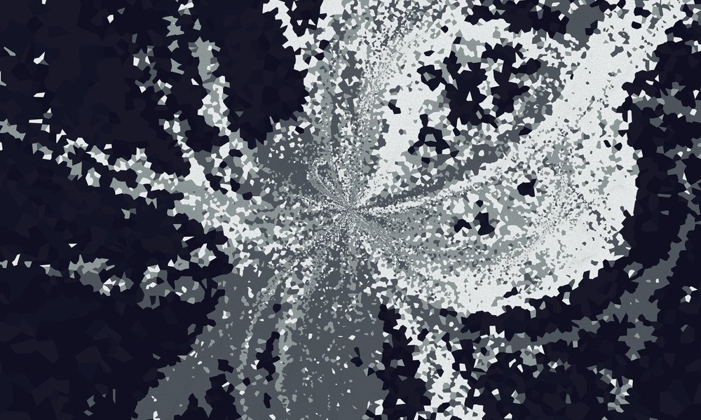 Abstract generative art in black and white