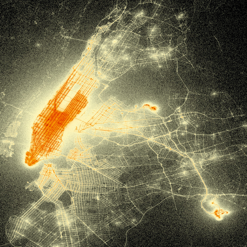 Data visualisation that looks like a street map of New York City
