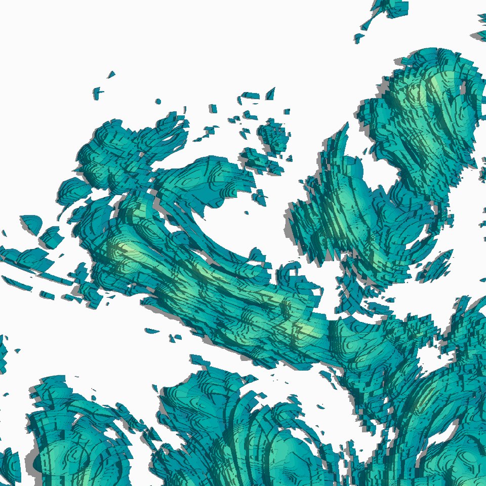 Generative art that looks a little like a topographic map of a coastline