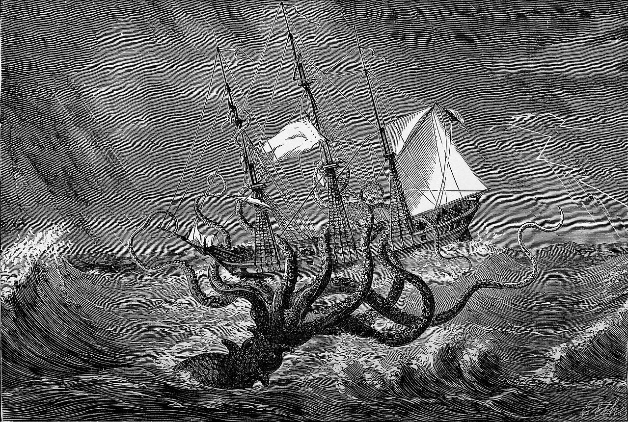 'Kraken of the imagination', by John Gibson. 1887