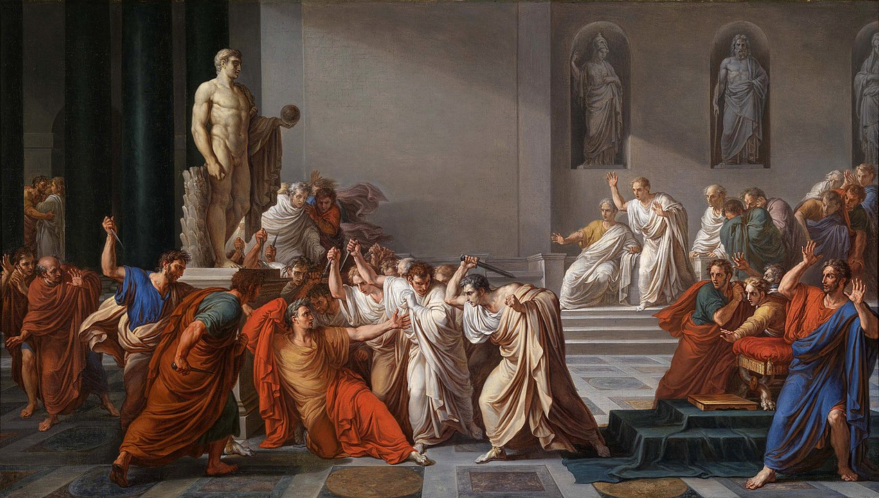 The Death of Julius Caesar (1806) by Vincenzo Camuccini. A painting depicting, yes, the assassination of Julius Caesar.