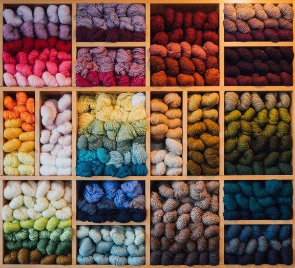 Photo of brightly coloured yarn