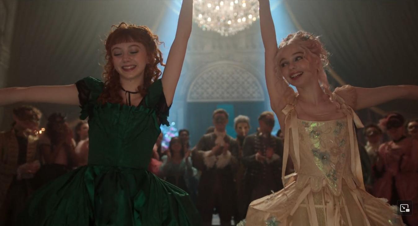 Agnes and Enid dancing, from the TV show Wednesday